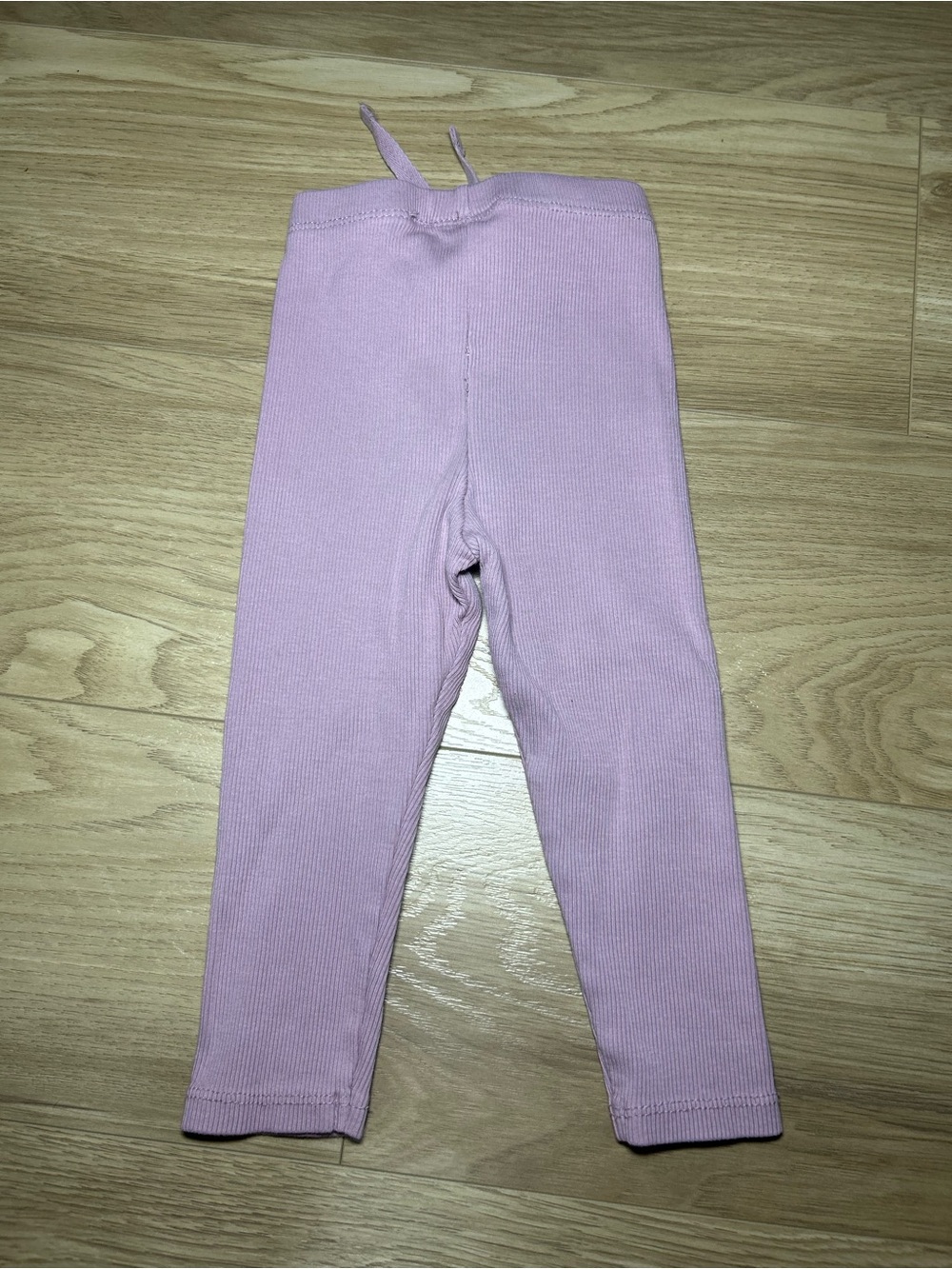 Zara Ribbed Kids Leggings in Light Pink - Picture 3 of 3